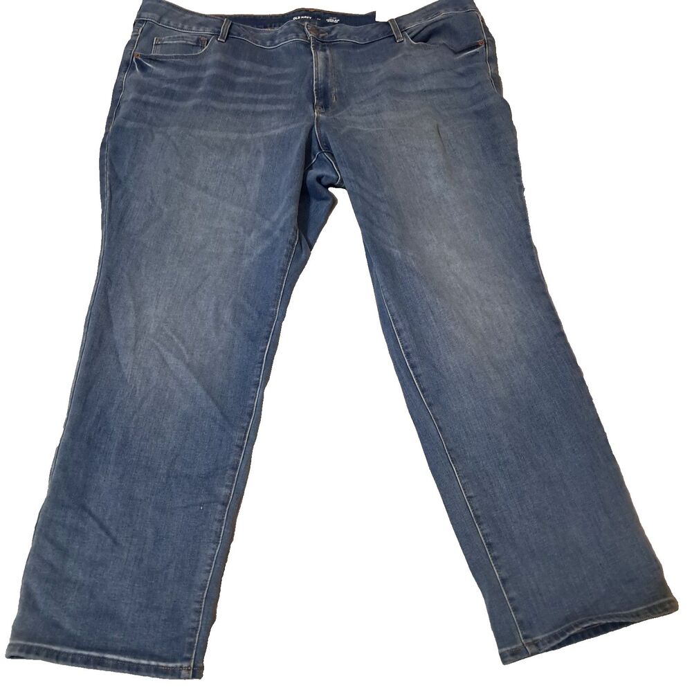 Old Navy Jeans Women’s Size 24 Blue Denim Power Slim Straight Mid Rise NWT